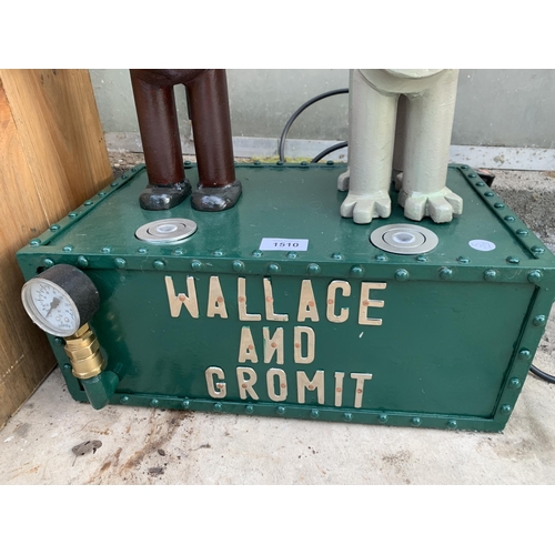 1510 - A SCRATCH BUILT WALLACE AND GROMIT UPLIGHTER BELIEVED IN WORKING ORDER BUT NO WARRANTY