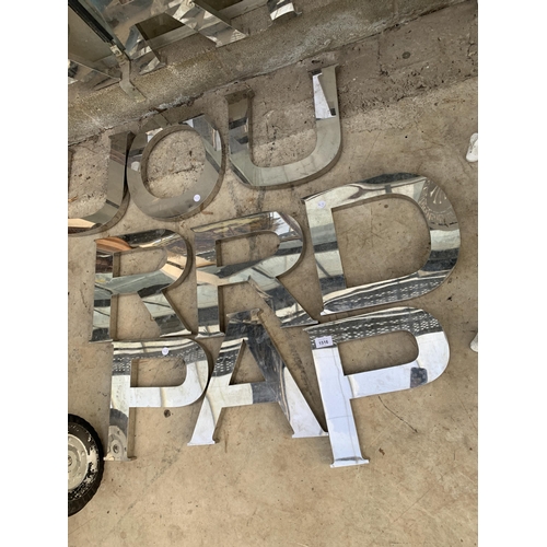 1516 - AN ASSORTMENT OF STAINLESS STEEL SIGN MAKING LETTERS