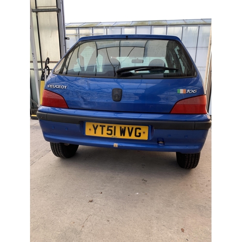 1550 - A 2001 PEUGEOT 106, REGISTRATION YT51 WVG - FURTHER DETAILS TO FOLLOW