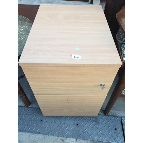 2603 - A THREE DRAWER FILING CHEST