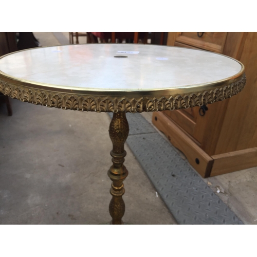 2615 - A BRASS WINE TABLE, 14