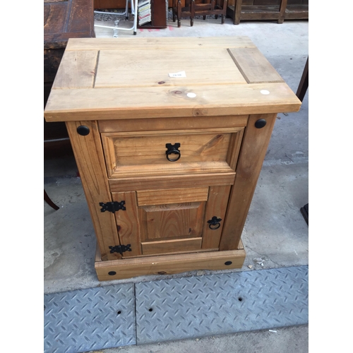 2616 - A MEXICAN PINE BEDSIDE CHEST