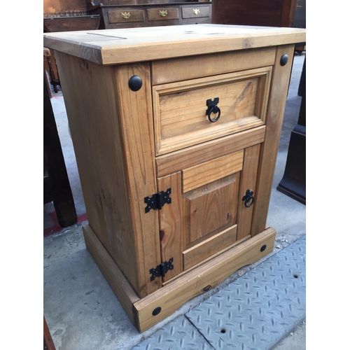 2616 - A MEXICAN PINE BEDSIDE CHEST