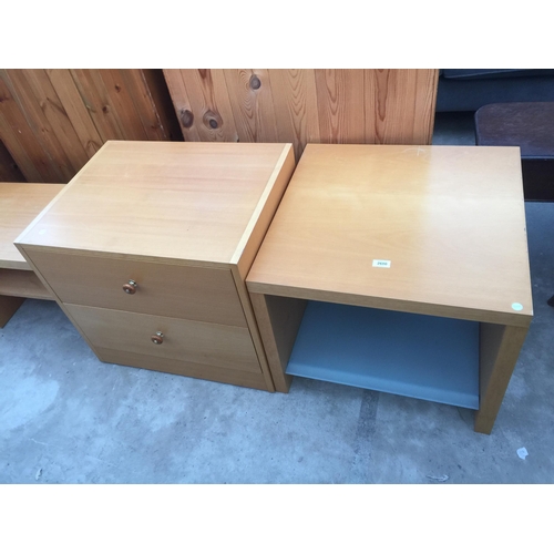 2680 - A LOW TWO DRAWER CHEST AND LAMP TABLE