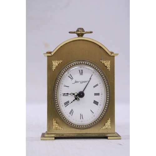 104 - A JERGER GERMANY BRASS DESK CLOCK