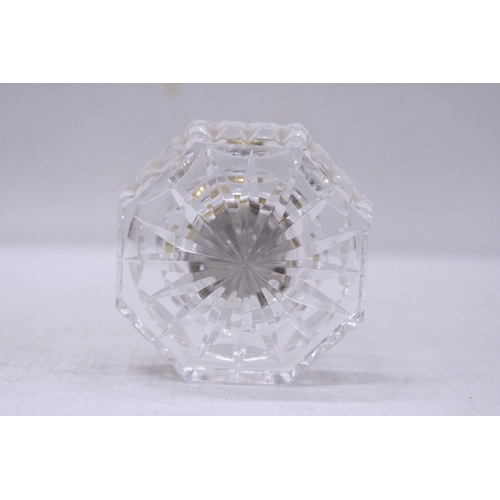 105 - A WATERFORD CRYSTAL OCTAGON CLOCK