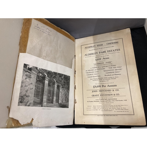 11 - A CATALOUGUE FROM THE SALE OF ALDERLEY PARK ESTATES 11TH - 14TH OCTOBER 1938 TO INCLUDE 77 FARMS. TH... 