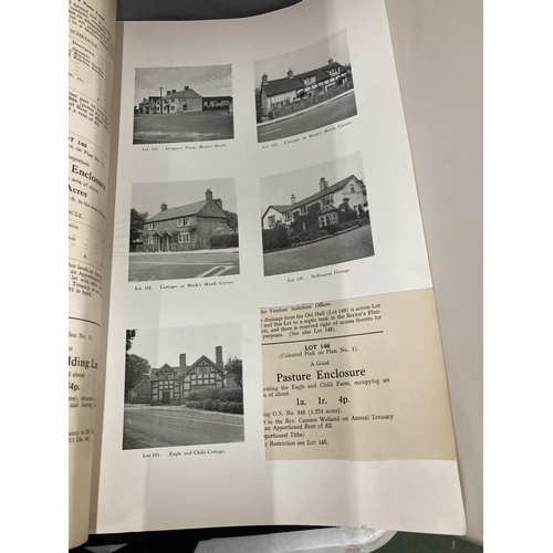 11 - A CATALOUGUE FROM THE SALE OF ALDERLEY PARK ESTATES 11TH - 14TH OCTOBER 1938 TO INCLUDE 77 FARMS. TH... 