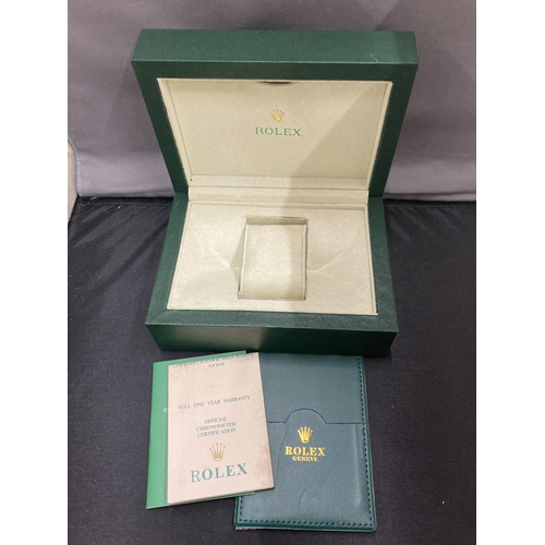 14 - A ROLEX WATCH BOX WITH PAPERS