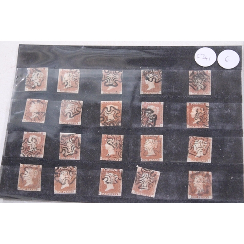 262 - A STOCK CARDS OF EARLY PENNY REDS WITH MALTESE CROSSES ON