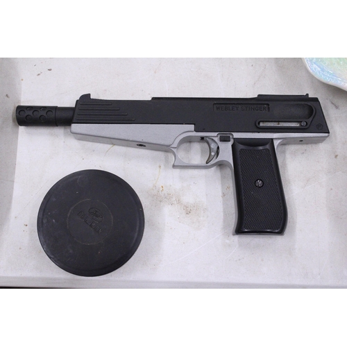 268 - A WEBLEY STINGER, .177 AIR PISTOL WITH PELLETS