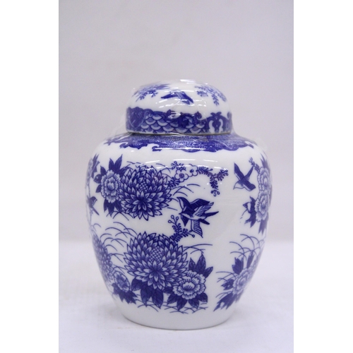 272 - A VINTAGE NIPPON BLUE AND WHITE GINGER JAR