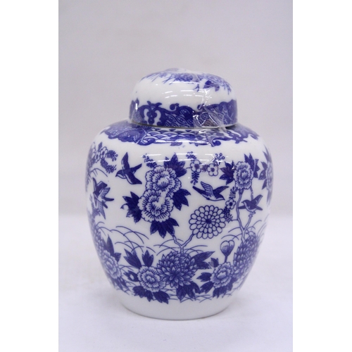 272 - A VINTAGE NIPPON BLUE AND WHITE GINGER JAR