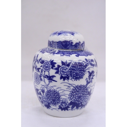 272 - A VINTAGE NIPPON BLUE AND WHITE GINGER JAR