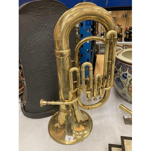 38 - A BOOSEY BESSONS & CO H75983 EUPHONIUM WITH CASE