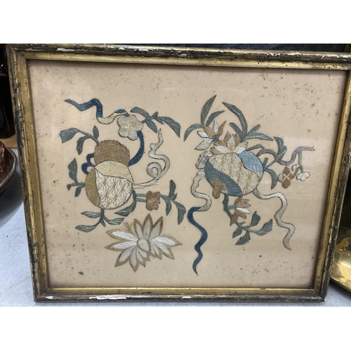 39 - THREE FRAMED VINTAGE EMBROIDERY STUDIES