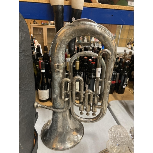 45 - A BOOSEY BESSONS AND CO EUPHONIUM WITH CASE