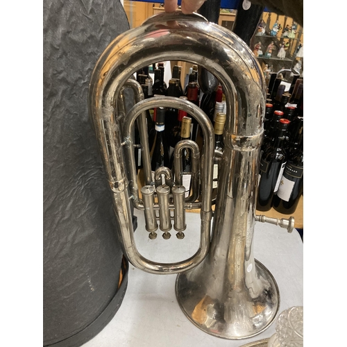 45 - A BOOSEY BESSONS AND CO EUPHONIUM WITH CASE