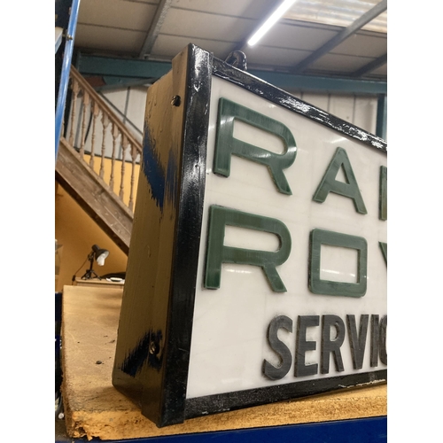 51 - A RANGE ROVER SERVICE DEPT ILLUMINATED LIGHT BOX SIGN 67CM X 30CM