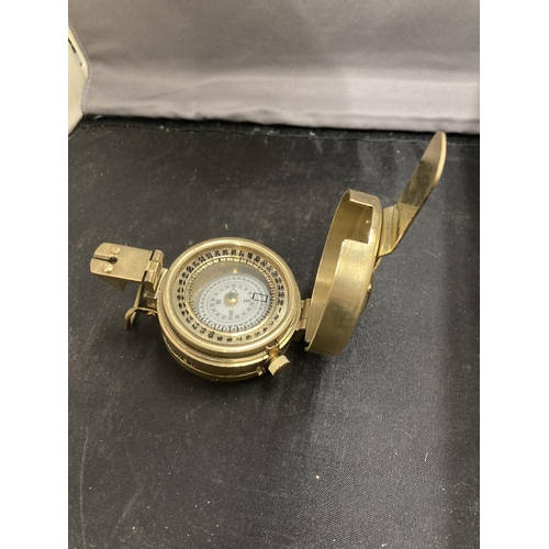 84 - A BRASS SUNDIAL AND COMPASS