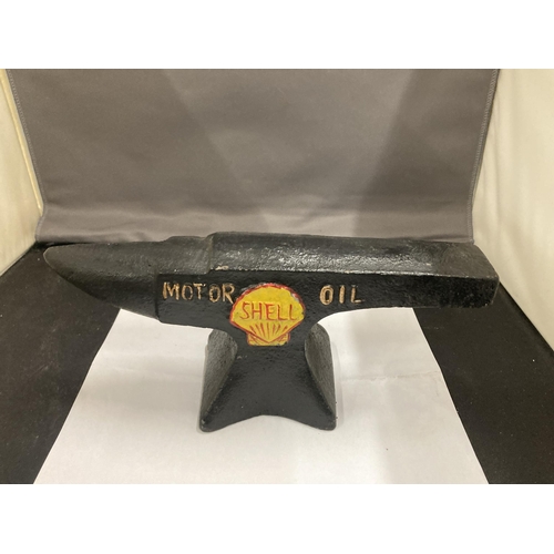 87 - A CAST ANVIL ADVERTISING SHELL MOTOR OIL