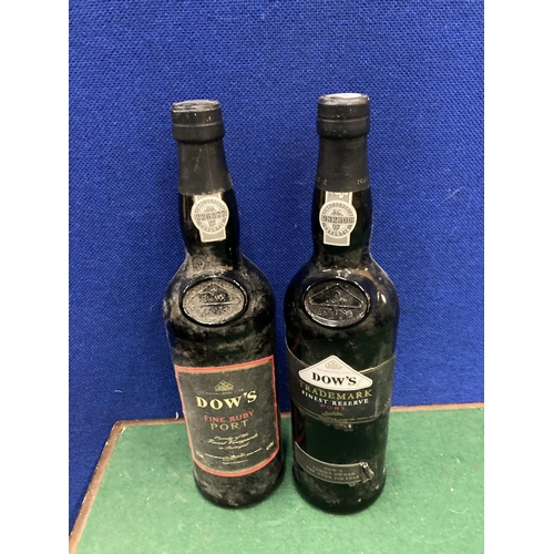 364 - TWO BOTTLES OF PORT DOW'S FINE RUBY PORT AND DOW'S TRADEMARK FINEST RESERVE