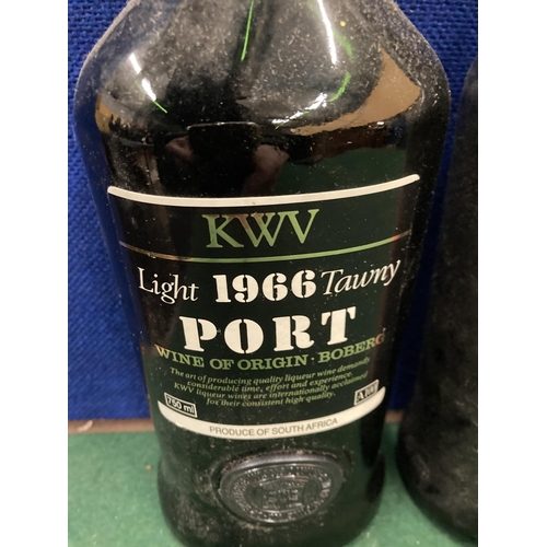 366 - A BOTTLE OF KWV LIGHT 1966 TAWNY PORT AND A BOTTLE OF CAVENDISH CAPE VINTAGE 1975 RED MUSCADEL