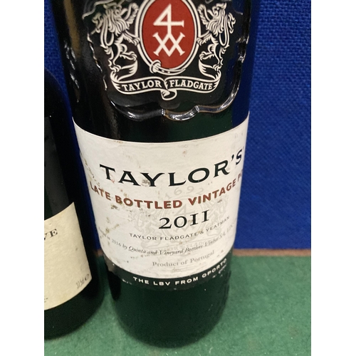 367 - A 75CL BOTTLE OF TAYLOR'S LATE BOTTLED VINTAGE 2011 PORT TOGETHER WITH A BOTTLE OF SAINSBURY'S FINES... 