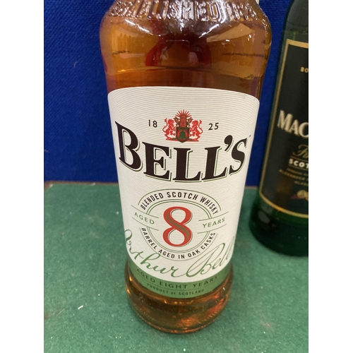 373 - TWO 70CL BOTTLES OF WHISKY TO INCLUDE BELL'S BLENDED 8 YEARS (BOXED) AND A BOTTLE OF CLAN MACGREGOR ... 