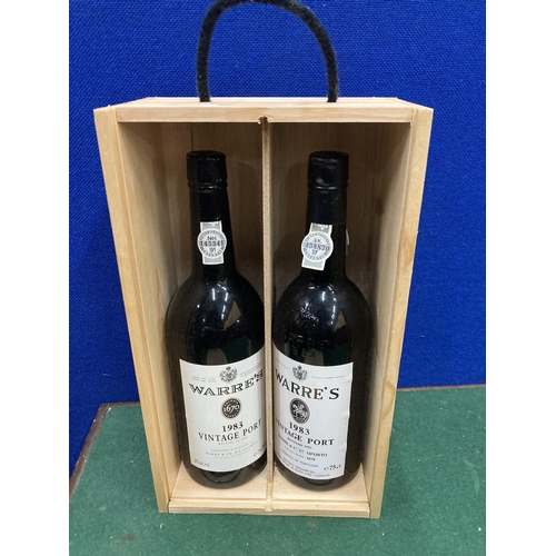 376 - TWO BOTTLES OF WARRE'S 1983 VINTAGE PORT PRODUCE OF PORTUGAL (75CL) IN A PRESENTATION BOX