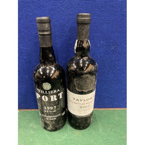 378 - TWO BOTTLES OF VINTAGE PORT TO INCLUDE VILLIERA 1997 W.O. PAARL (750ML) AND TAYLOR'S LATE BOTTLED 20... 