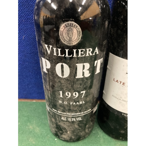 378 - TWO BOTTLES OF VINTAGE PORT TO INCLUDE VILLIERA 1997 W.O. PAARL (750ML) AND TAYLOR'S LATE BOTTLED 20... 