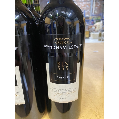 466 - SIX BOTTLES OF 2003 SHIRAZ - WYNDHAM ESTATE BIN 555