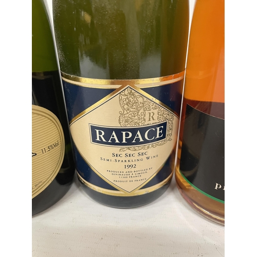 476 - THREE BOTTLES OF SPARKLING WINE TO INCLUDE ITALIA PINOT GRIGIO ROSE, CAVA BRUT AND REPACE SEC SEC SE... 