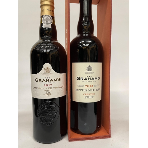 489 - FOUR BOTTLES OF PORT TO INCLUDE DOW'S TRADEMARK FINEST RESERVE - 75CL, GRAHAM'S 2017 LATE BOTTLED VI... 