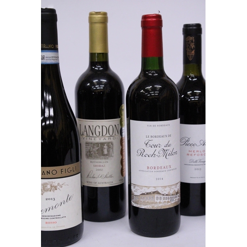 508 - SIX BOTTLES OF RED WINE TO INCLUDE MARIO ERCOLINO 2009, LANGDON VINEYARD 2002, SARTIRANO FIGLI 2013,... 