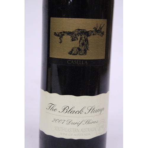 517 - SIX BOTTLES OF THE BLACK STUMP 2007 DURIF SHIRAZ SOUTH EASTERN AUSTRALIA