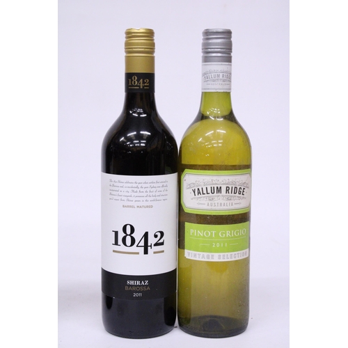 520 - A MIXED LOT TO INCLUDE THREE BOTTLES OF WHITE WINE - FLEUR DE ROCHE 2010 (2), YALLUM RIDGE 2011 AND ... 