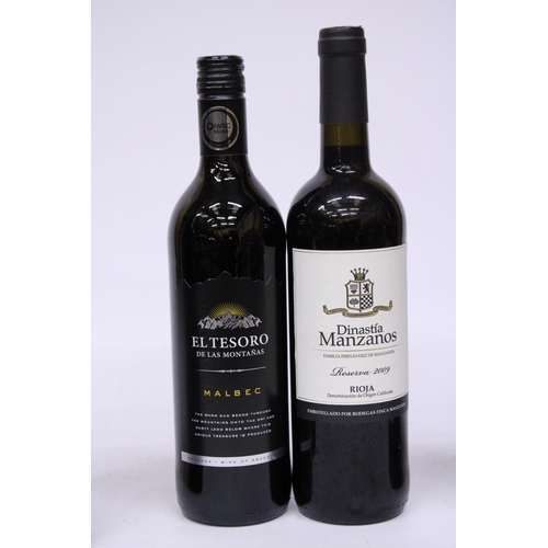 521 - SIX BOTTLES OF RED WINE TO INCLUDE VALDIVIESO RESERVE 2004, AUSTRALIAN CABERNET SAUVIGNON 2013, EL T... 