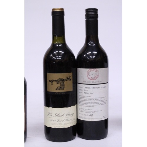 529 - SIX BOTTLES OF RED WINE TO INCLUDE TWO BOTTLES OF HARMAN'S ROAD RESERVE 2004 MARGARET RIVER, CASELLA... 