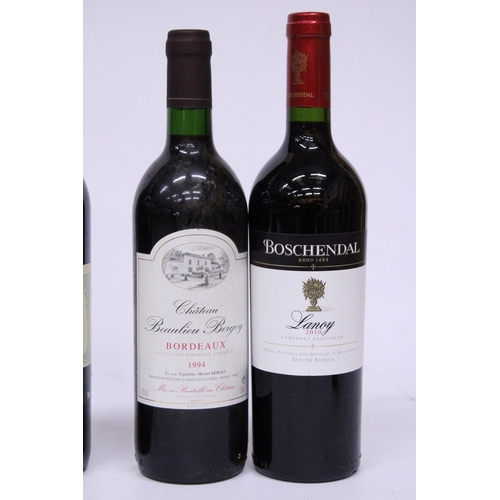 535 - SIX BOTTLES OF RED WINE TO INCLUDE BOSCHENDAL LANCY 2010, FAIRVIEW MALBEC 1999, BELLINGHAM 2007, 200... 