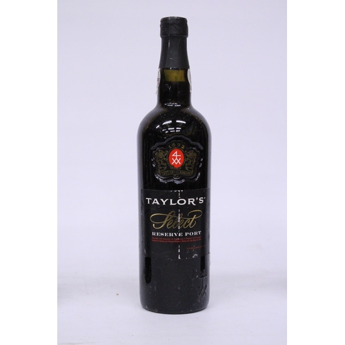 540 - THREE BOTTLES OF PORT TO INCLUDE TAYLOR'S SELECT RESERVE, CROFT FINE TAWNY PORT AND SAINSBURY'S FINE... 