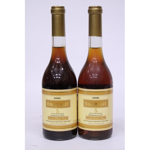 546 - TWO BOTTLES OF 2000 TOKAJI ASZI 5 YEAR OLD SWEET WHITE WINE TOGETHER WITH A BOXED BOTTLE OF CHARTREU... 