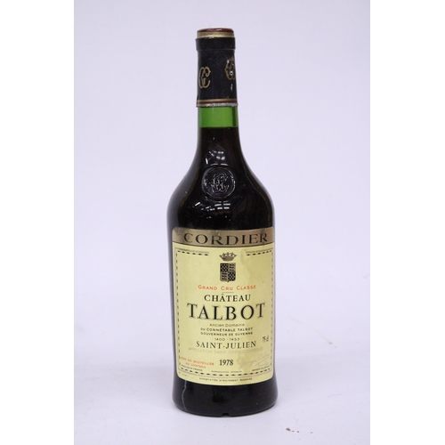 546A - SIX BOTTLES OF CORDIER GRAND CRU CLASSE CHATEAU TALBOT 1978 BORDEAUX RED WINE