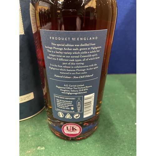 549 - A LIMITED EDITION BOTTLE OF HIGHGROVE SINGLE MALT WHISKY KINGS BIRTHDAY 002/1500 IN A PRESNTATION TU... 