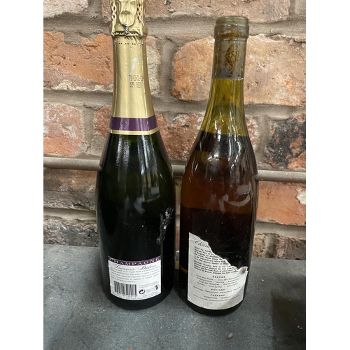 558 - A BOTTLE OF FRANCOIS DUBOIS CHAMPAGNE AND A PULIGNY MONTRACHETCHANSON 1984