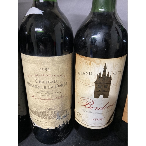 566 - SIX BOTTLES OF WINE TO INCLUDE A 1994 CHATEAU BELLVUE LA FORET, 1996 BORDEAUX, CLARET, 1193 COTES DU... 