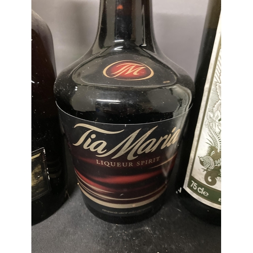 571 - THREE BOTTLES TO INCLUDE A BOOTHS DRY VERMOUTH, TIA MARIA AND A NUY MUSKADEL