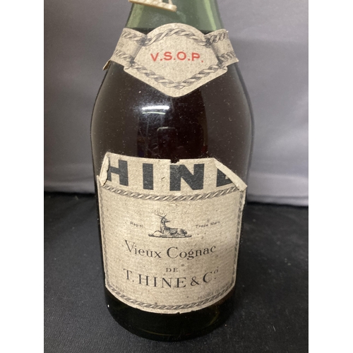 580 - A BOTTLE OF T HINE & CO V.S.O.P VIEUX COGNAC