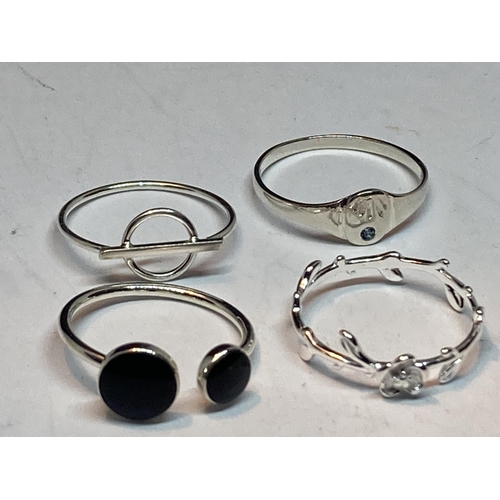 731 - FOUR MARKED SILVER RINGS